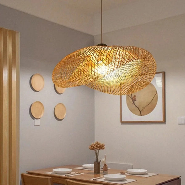 Handwoven Bamboo Chandelier Pendant